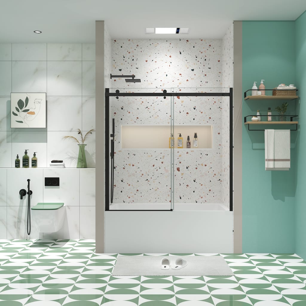 Bathtub shower door, sliding door, with 5/16" tempered glass