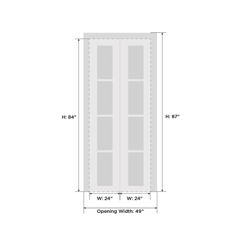 SartoDoors Lucia 2555 | Closet Door Bi-fold Door | Solid Wood w/ Glass | Hardware Set | 18x80, Matte Black Bedroom Door
