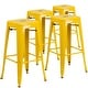 preview thumbnail 8 of 42, Backless Metal Indoor/Outdoor Square Barstool (Set of 4) Yellow