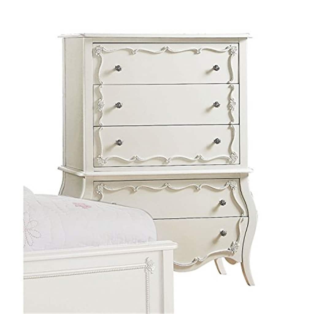 Modern Muse Chest - Pearl White Bedroom Storage Dresser for Girls