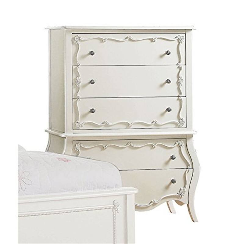 Modern Muse Chest - Pearl White Bedroom Storage Dresser for Girls