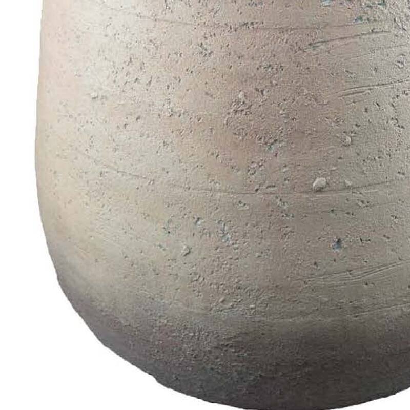 Kilu Decorative Vase, Rugged Texture, 24 Inch Metallic Gray Resin