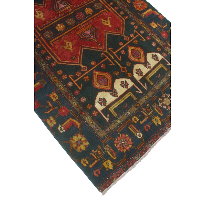 Noori Rug Vintage Distressed Bahman Rust/Charcoal Runner - 4'4" x 7'10"