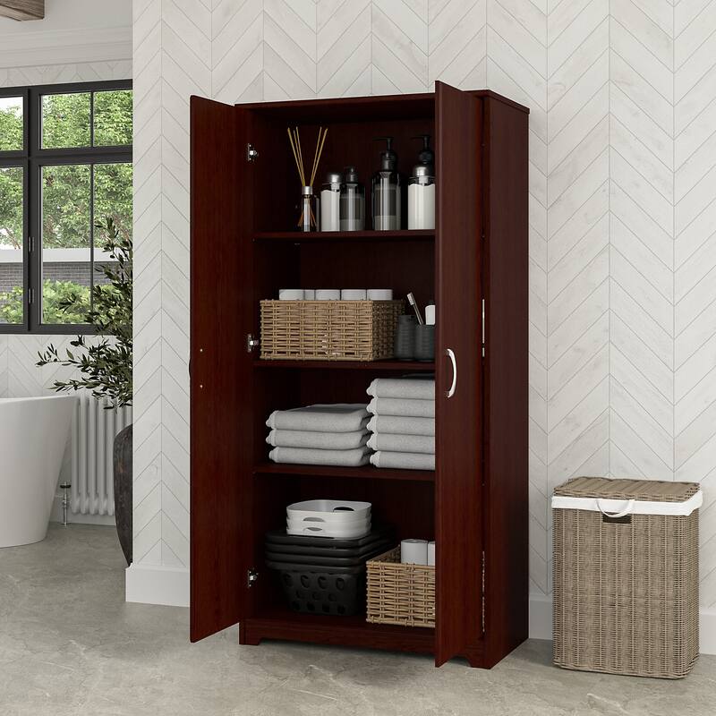 Cabot Tall Bathroom Storage Cabinet with Doors by Bush Furniture