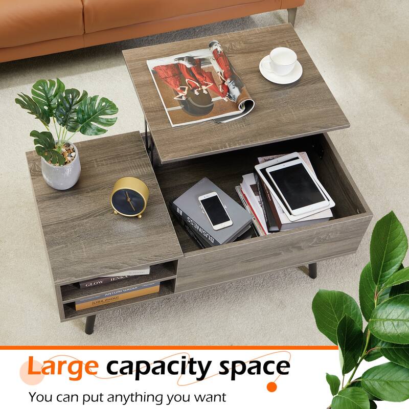 39.4 Inch Wooden Lift Top Coffee Table