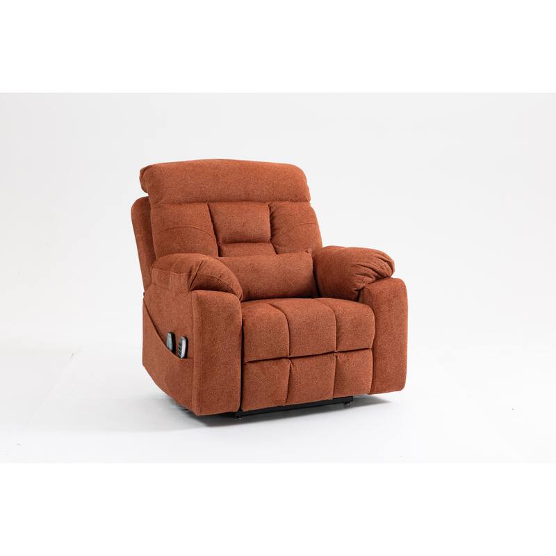 Power Lift Recliner Chair with Heat & Massage, Ergonomic Single Sofa Chair, Electric Recliner Chair with 2 Cup Holders