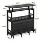 preview thumbnail 5 of 6, Bar Unit for Home Liquor, Black Entertainment Bar Upholstered Bar Table with Storage
