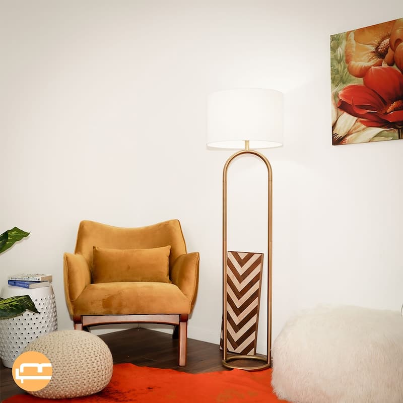 Luminous Elegance Brass Ring Floor Lamp