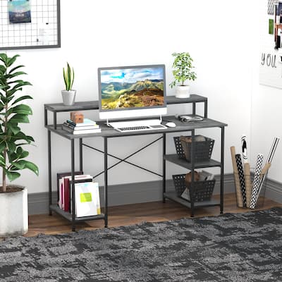 Computer Desk Study Writing Workstation with Storage,X-Shaped Construction