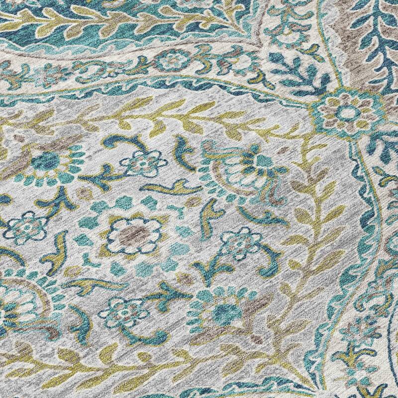 HomeRoots Floral Traditional Rectangle Outdoor Rug