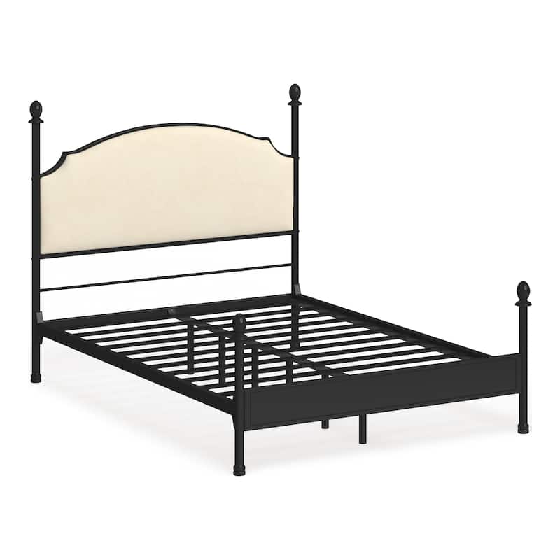 The Gray Barn Epona Modern Curved Metal Four Poster Bed