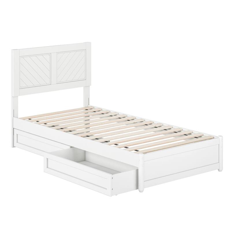 Clayton Platform Bed with Panel Footboard and Storage Drawers