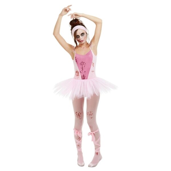 Shop Pink Zombie Ballerina Women Small Fancy Dress Halloween
