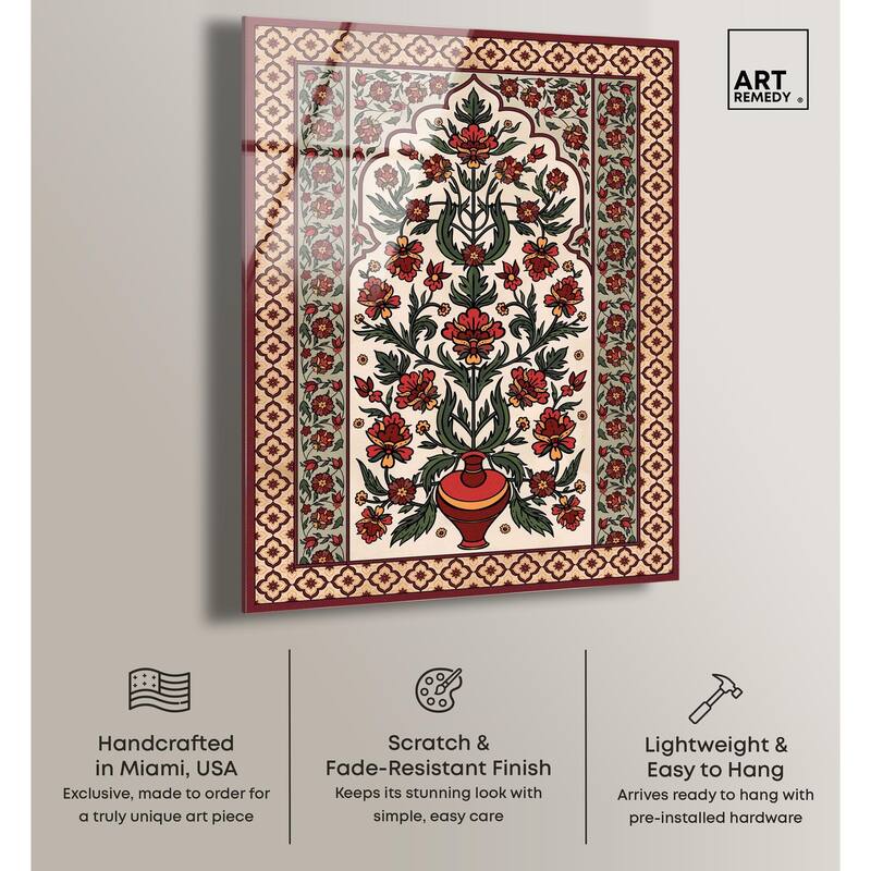 Royal Floral Mat Acrylic by Art Remedy, Ready to Hang