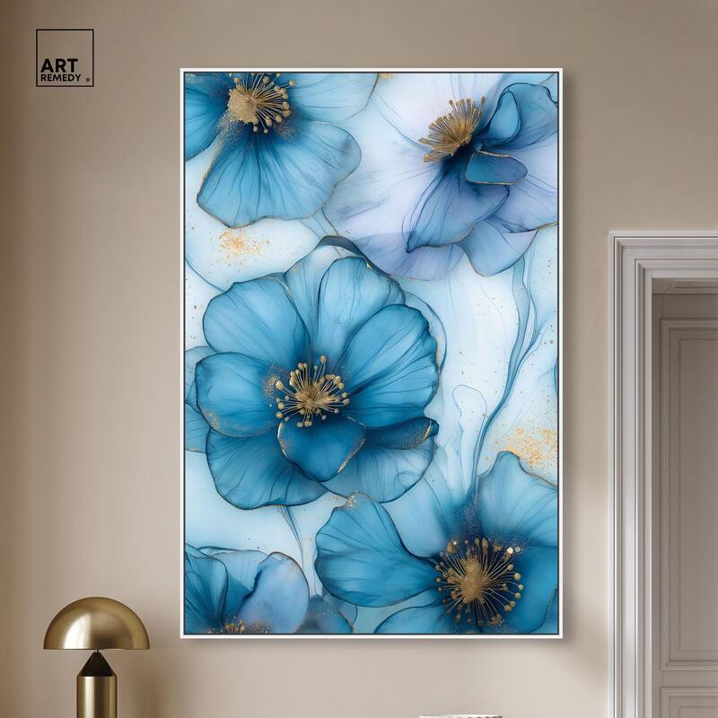 Gilded Cyanescence Canvas by Art Remedy