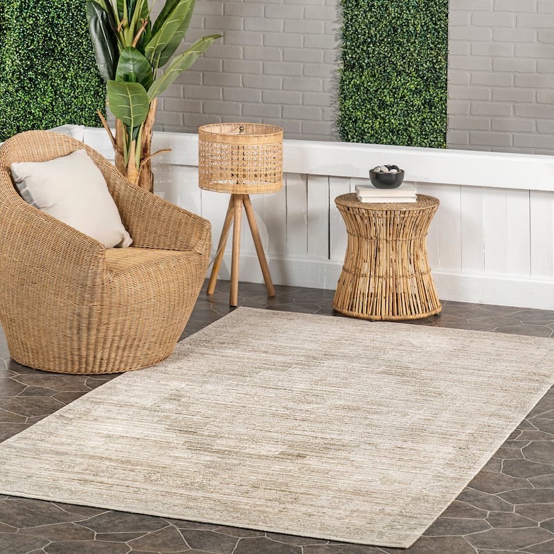 Nuloom Lotus Vintage Machine Washable Indoor/Outdoor Area Rug - 2' x 8' Runner - Beige