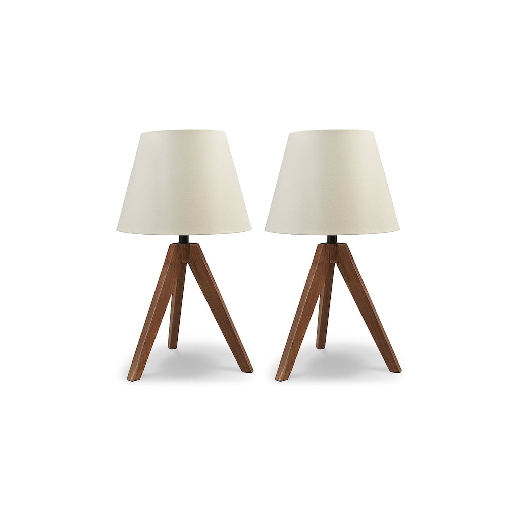 Signature Design by Ashley Laifland Wood Table Lamp (Set of 2) - 13.75" W x 13.75" D x 23.75" H