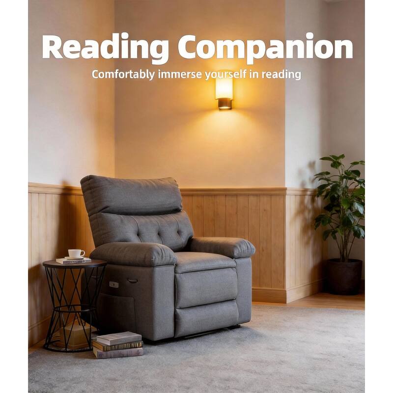 26.77"W Oversized Extra Wide Manual Recliner Chair, with Overstuffed Arms & Back Support