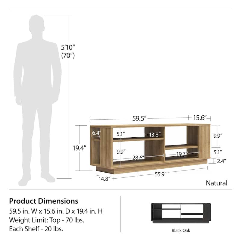 Ameriwood Home Novaris Contemporary TV Stand for TVs up to 60"