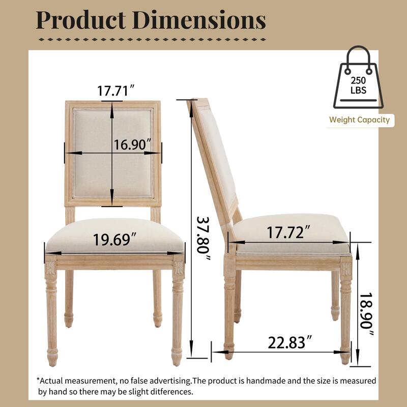 French Country Wire Drawing & Carving Techniques Dining Chairs with Backrest (Set of 2)