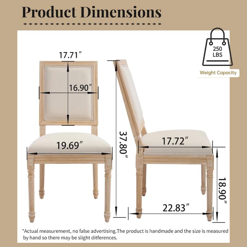 Upholstery Dining Chairs Set of 2 - Beige