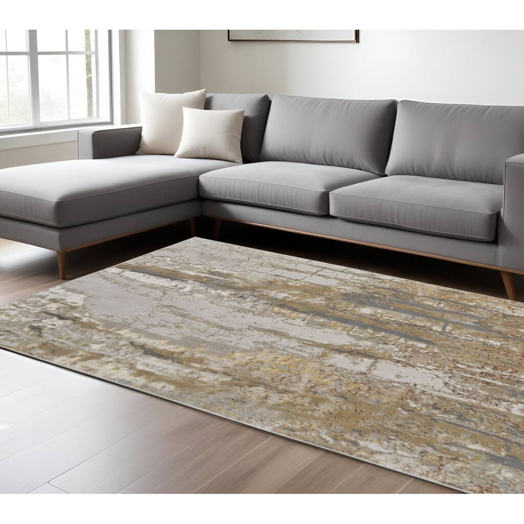 HomeRoots Abstract Casual Rectangle Area Rug - 216.00 in. x 144.00 in. x 0.39 in.