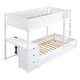 preview thumbnail 6 of 16, Twin Over Twin Bunk Bed with Trundle, USB Ports, Storage, and Desk