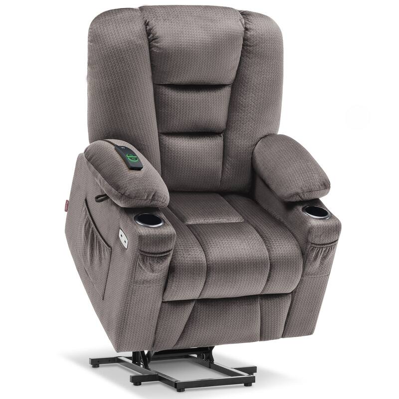 MCombo Small Power Lift Recliner Chair with Massage and Heat for Short Elderly People, Fabric 7569