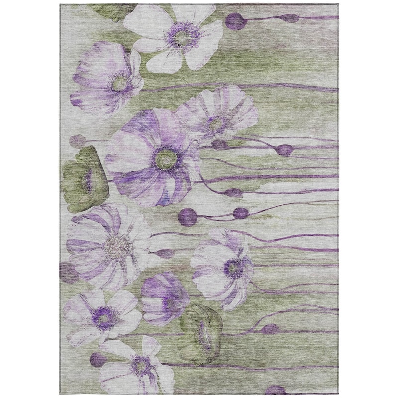 HomeRoots Floral Transitional Rectangle Outdoor Rug