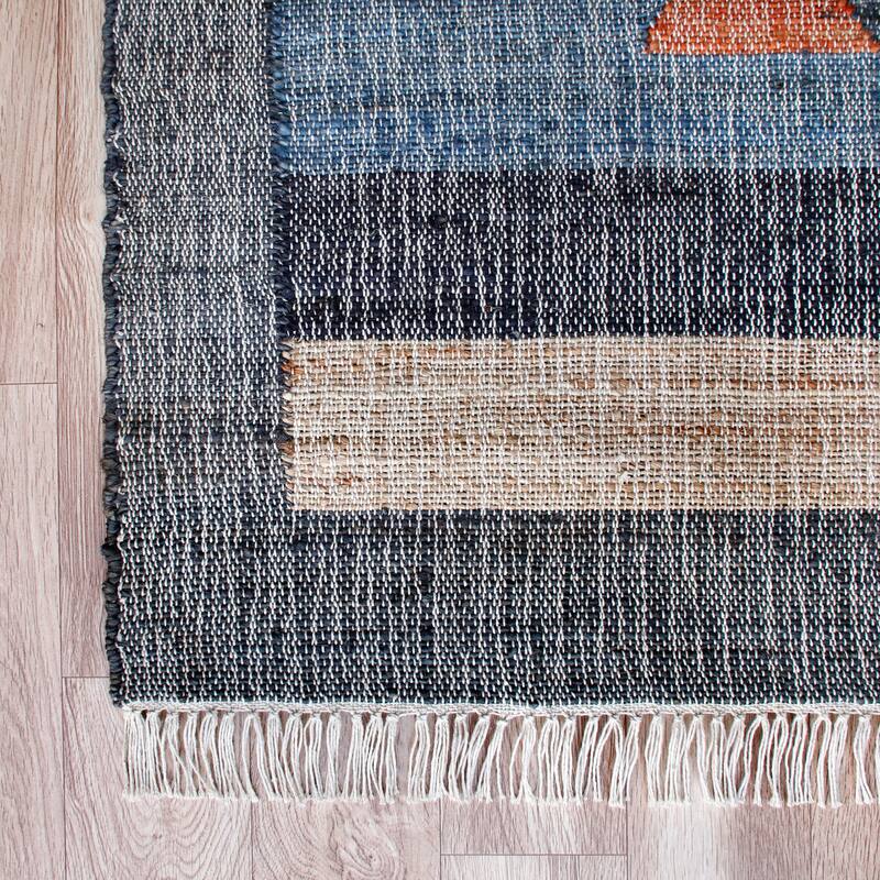 Sevita Hand-Woven Southwestern Jute-Blend Area Rug, Tan and Gray