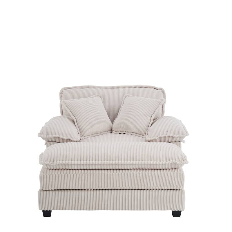 Corduroy Single Sofa With 2 Pillows