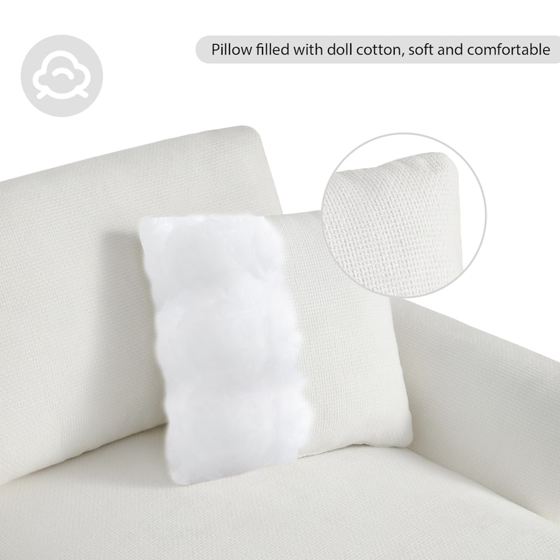 119" Chenille L-Shaped Sectional Sofa with Chaise & Pillows