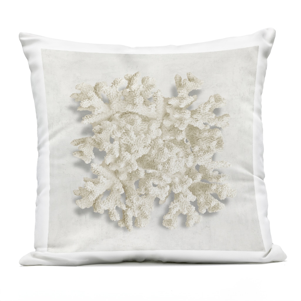 Stupell Aquatic Neutral Coral Printed Outdoor Throw Pillow Design by Caroline Kelly