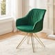 Art Leon Classical Swivel Office Accent Arm Chair with Golden Legs - Stylish Legs - Green