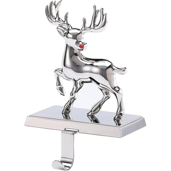 Stunning Metal Gold Color Deer Stocking Holder Christmas Holder