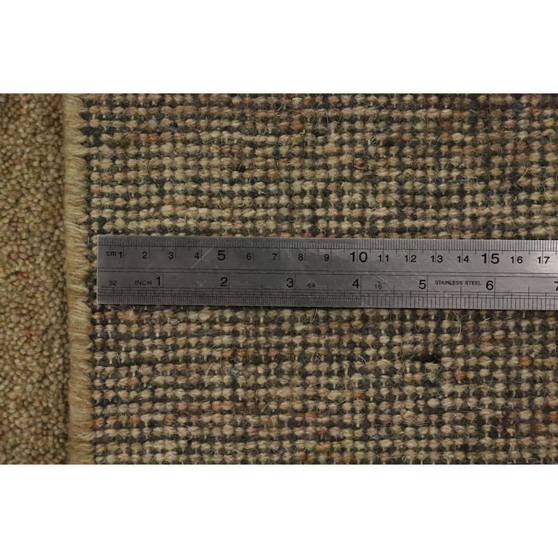 Hand Knotted Oriental 100% Wool Carpet Modern Solid Brown Gabbeh Area Rug - 9' 9'' X 6' 7''