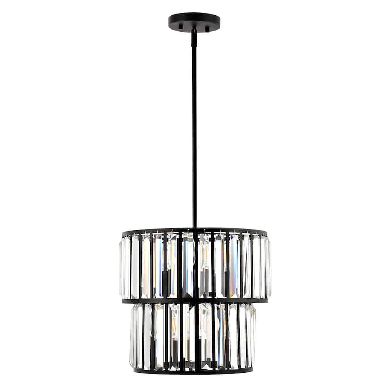 SAFAVIEH Lighting Sakineh Chandelier - 15" W x 15" D x 23-53" H - Black/White