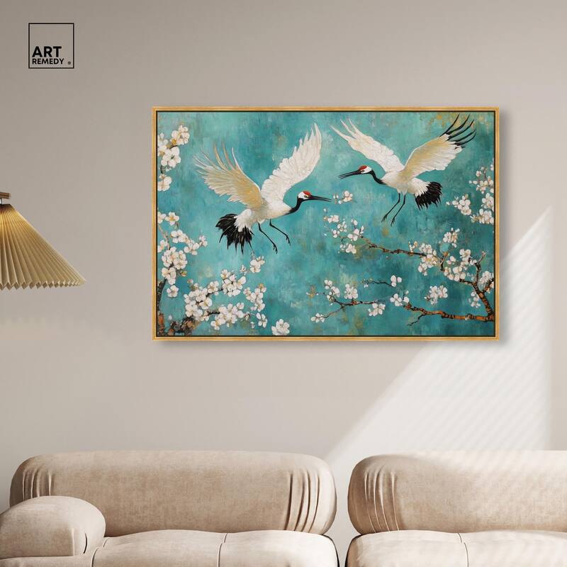 Gentle Tiger Nap Canvas Elegant Birds by Art Remedy