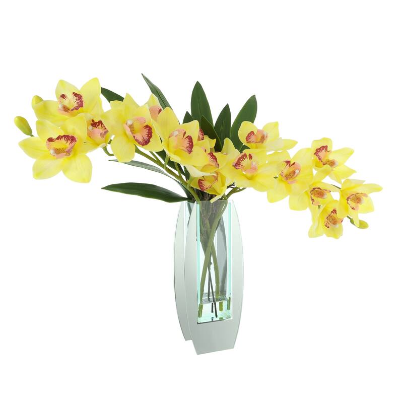 Orchid Arrangement in Mirror Vase - 24