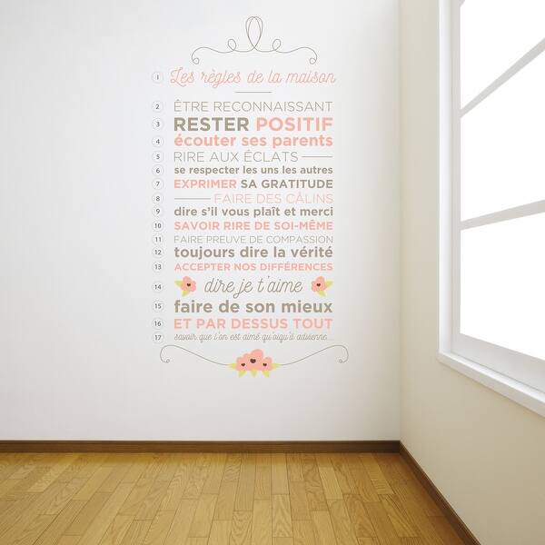 Shop Walplus Wall Sticker Decal Wall Diy Art Floral House French House Rule Overstock 31770419