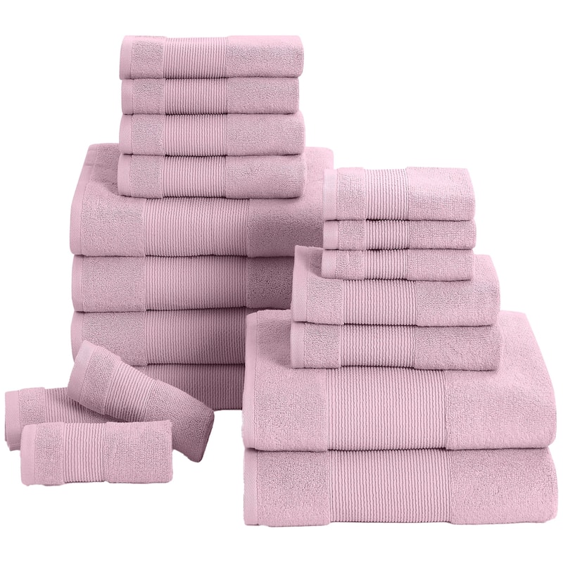 Modern Threads Air Cloud 18-Piece Bath Towel Set - Pink