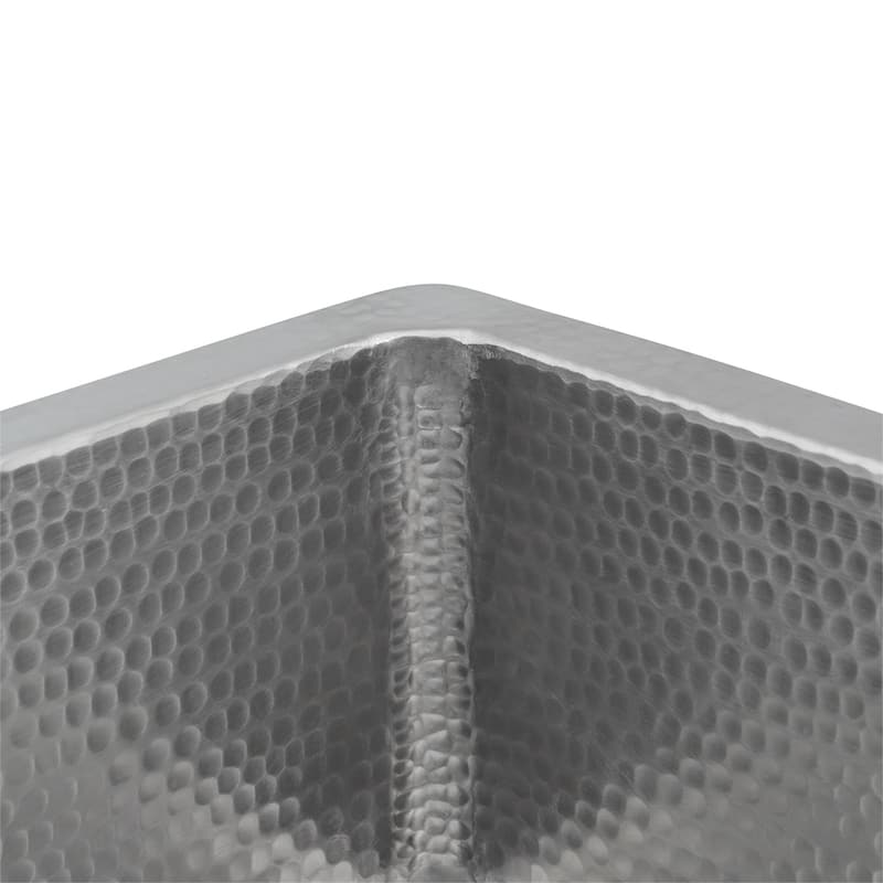 16-in Square Hammered Copper Bar/Prep Sink in Nickel w/ 3.5-in Drain Opening (BS16EN3)