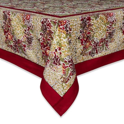 Winter Garden Tablecloth - Red/Green