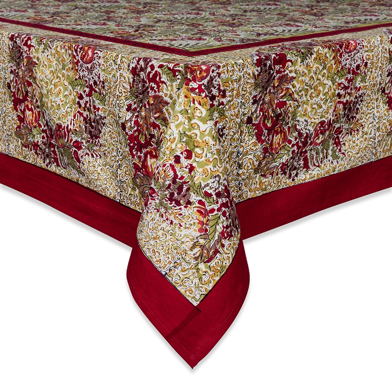 Winter Garden Tablecloth - Red/Green