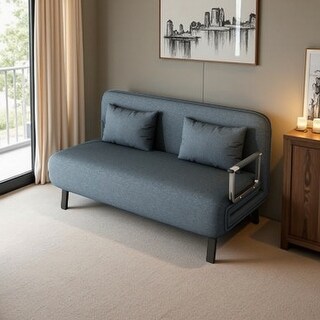 55-Inch Convertible Tri-Fold Sofa Bed With Adjustable Backrest, Pillow, And Chaise Lounge