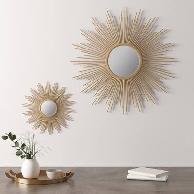 Madison Park Fiore Round Sunburst Wall Decor Mirror