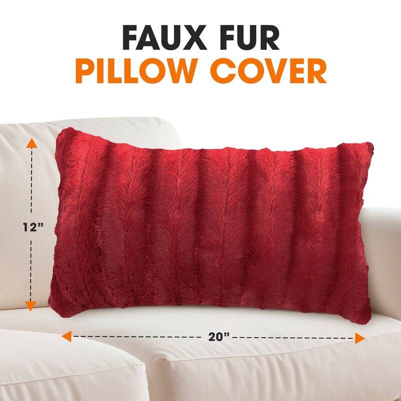 Cheer Collection FauxFur Throw Pillow Cover