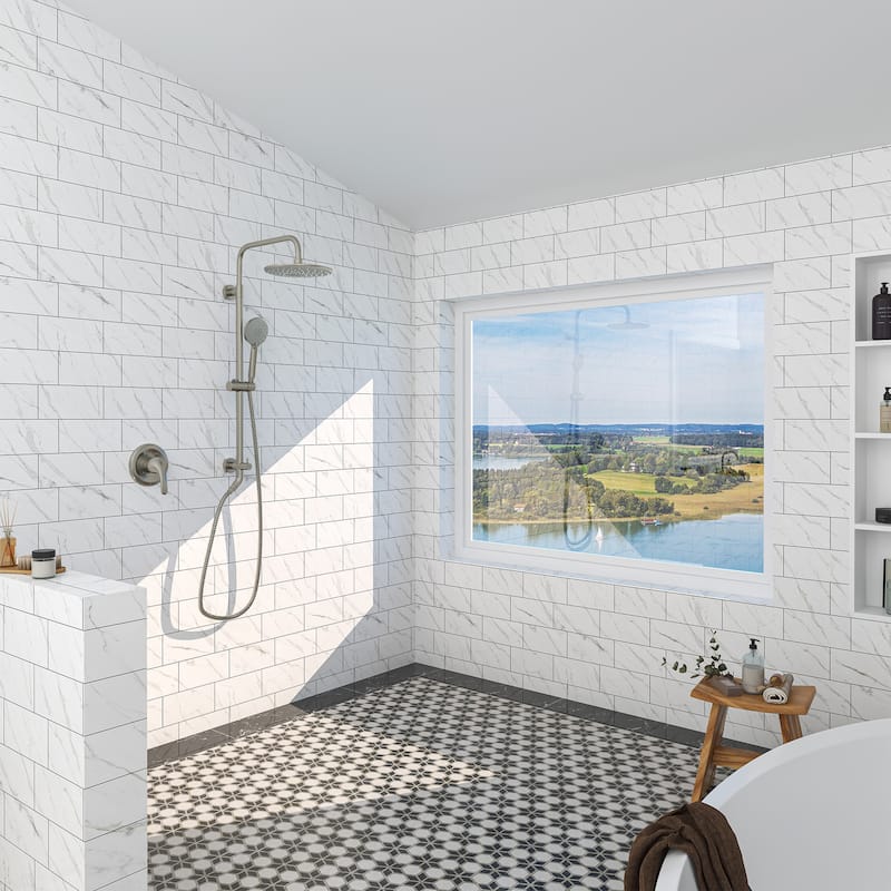 Dual Function Wall Mount Integrated Shower System with Control Valve Shower