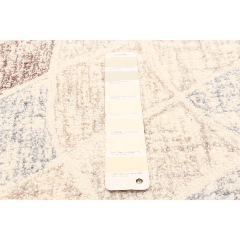 ECARPETGALLERY Hand Tufted Timeless Cream Wool Rug - 5'1 x 8'0