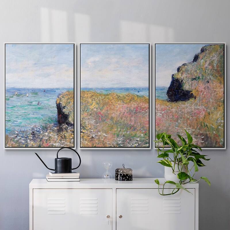 Edge of the Cliff, Pourville, 1882 - Multi Piece Framed Canvas